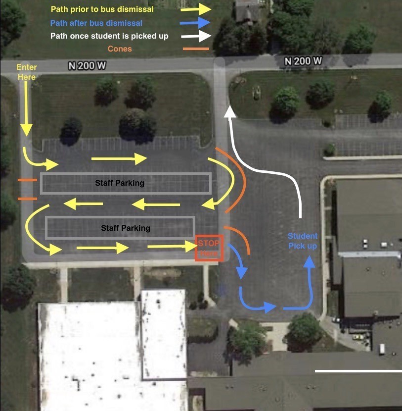 Pick up and drop off map for TCE parents